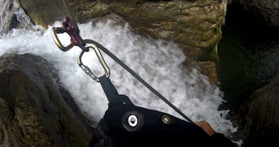 Rappelling in Okatce  canyon