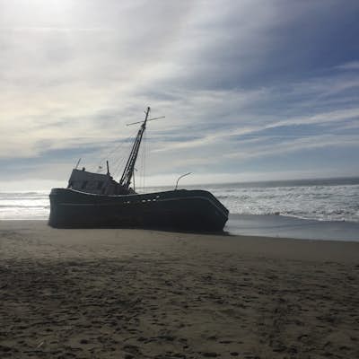 Photograph Salmon Creek's Beached Ship
