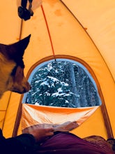 Winter camp at Zimmerman Lake