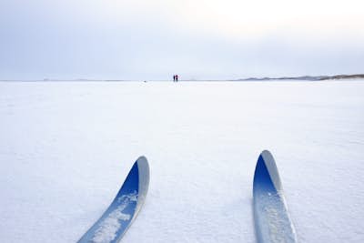 Ski on a frozen lagoon in Les Îles-de-la-Madeleine