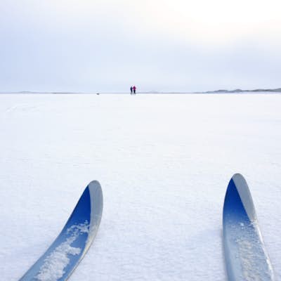 Ski on a frozen lagoon in Les Îles-de-la-Madeleine
