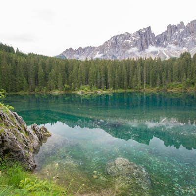 Loop hike around Lago Di Carezza