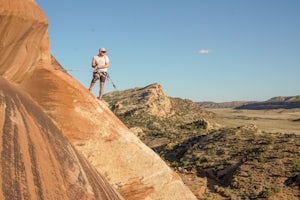 Climb Lesson in Braille, Sunshine Wall near Arches NP