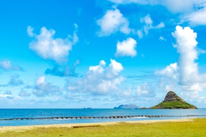 Photograph Mokoli‘i from Kualoa Regional Park