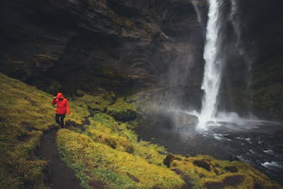 Walk Behind A Hidden Waterfall at Kvernufoss