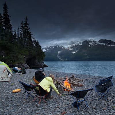 Camp and Kayak at Holgate Glacier's Beach