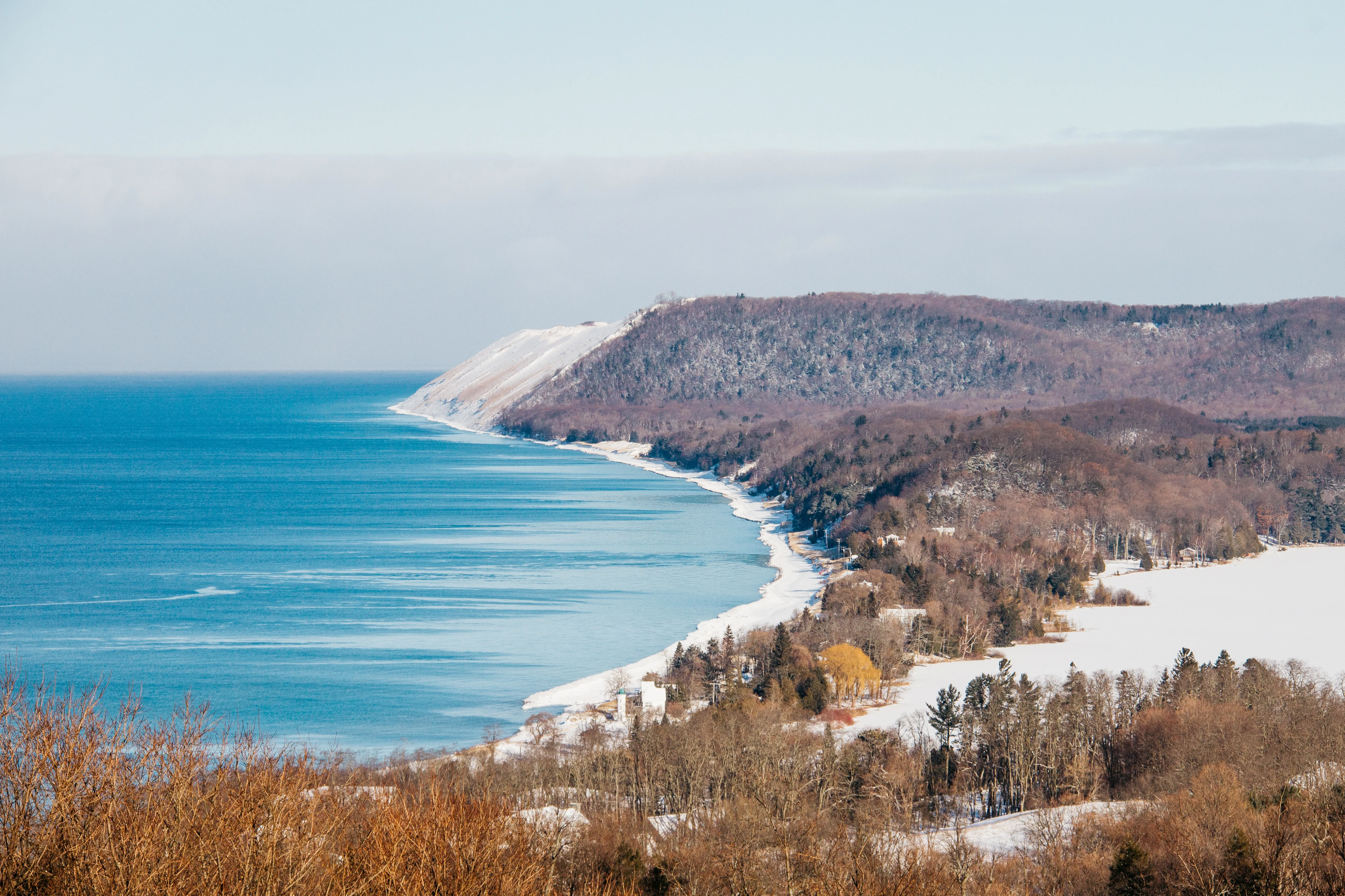 Winter Hike Empire Bluff Trail