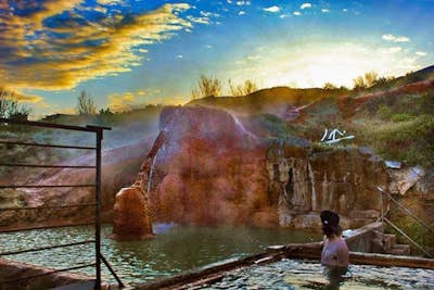 Soak at Mystic Hot Springs in Monroe