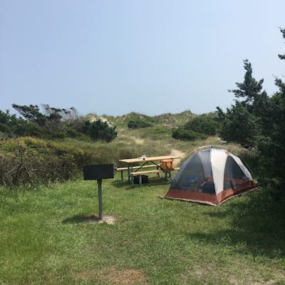 Camp on Ocracoke Island, NC
