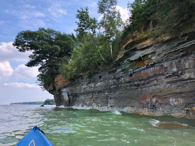 Paddle Next to Lake Huron Sea Cliffs