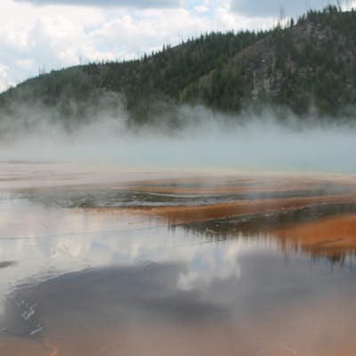 Hike above Grand Prismatic Spring