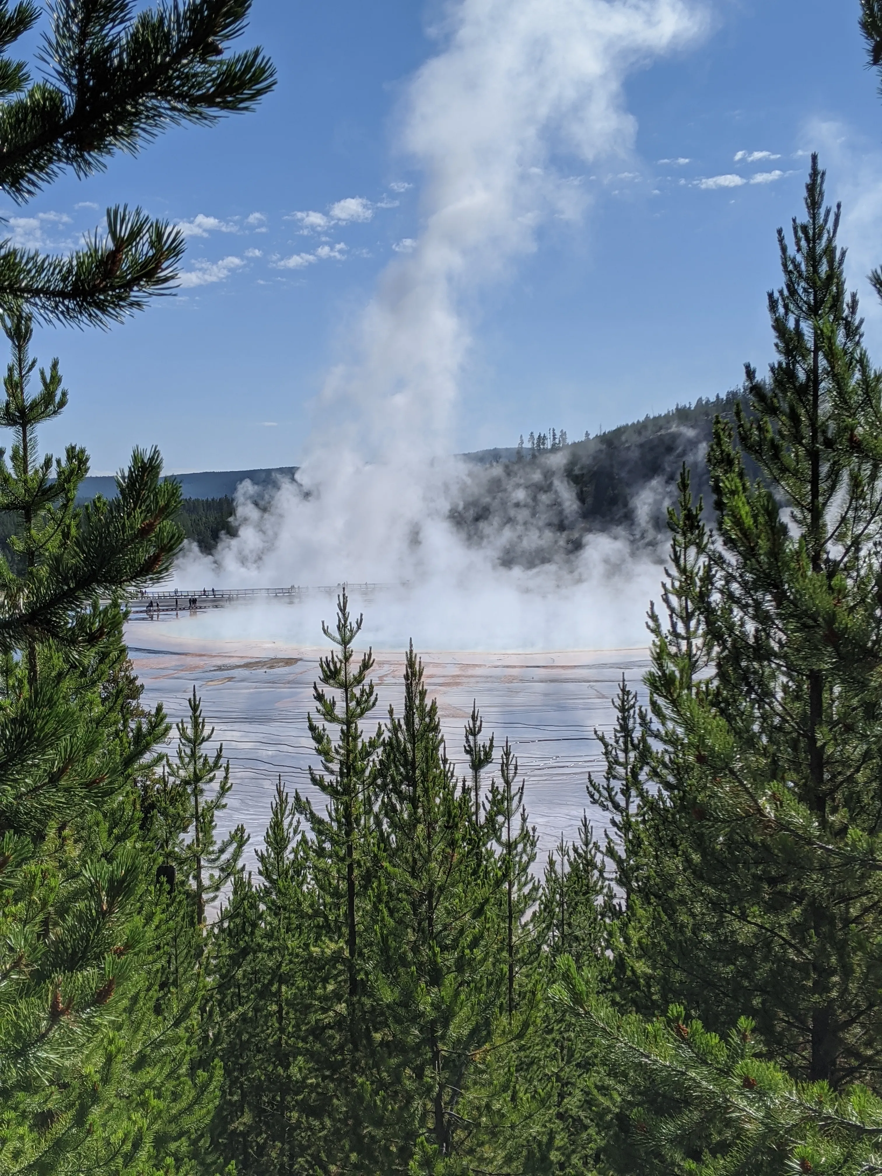 Grand Prismatic Spring Overlook via Fair Falls Trail