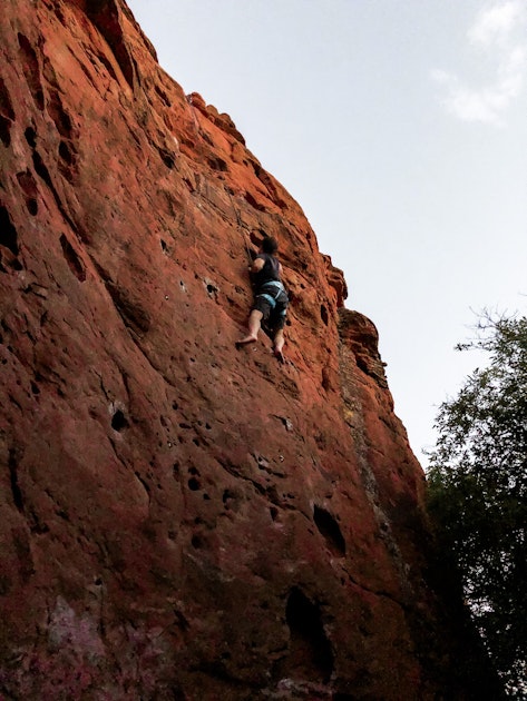 Rock Climb in Pioneer Park, St. Utah