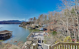 Lakefront Home with Private Dock & Mountain Views
