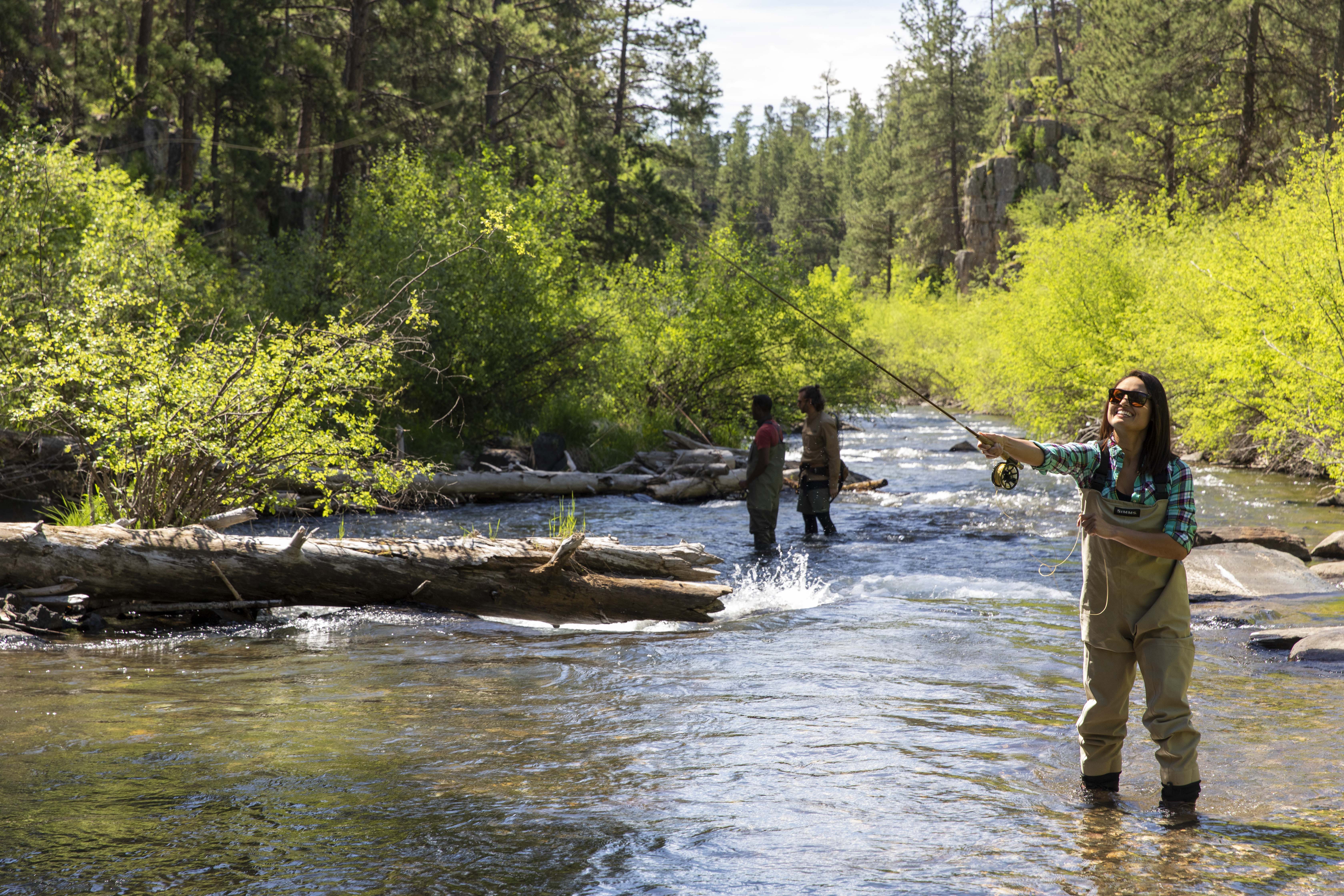 Fly Fish Along Rapid Creek, Rapid City, South Dakota