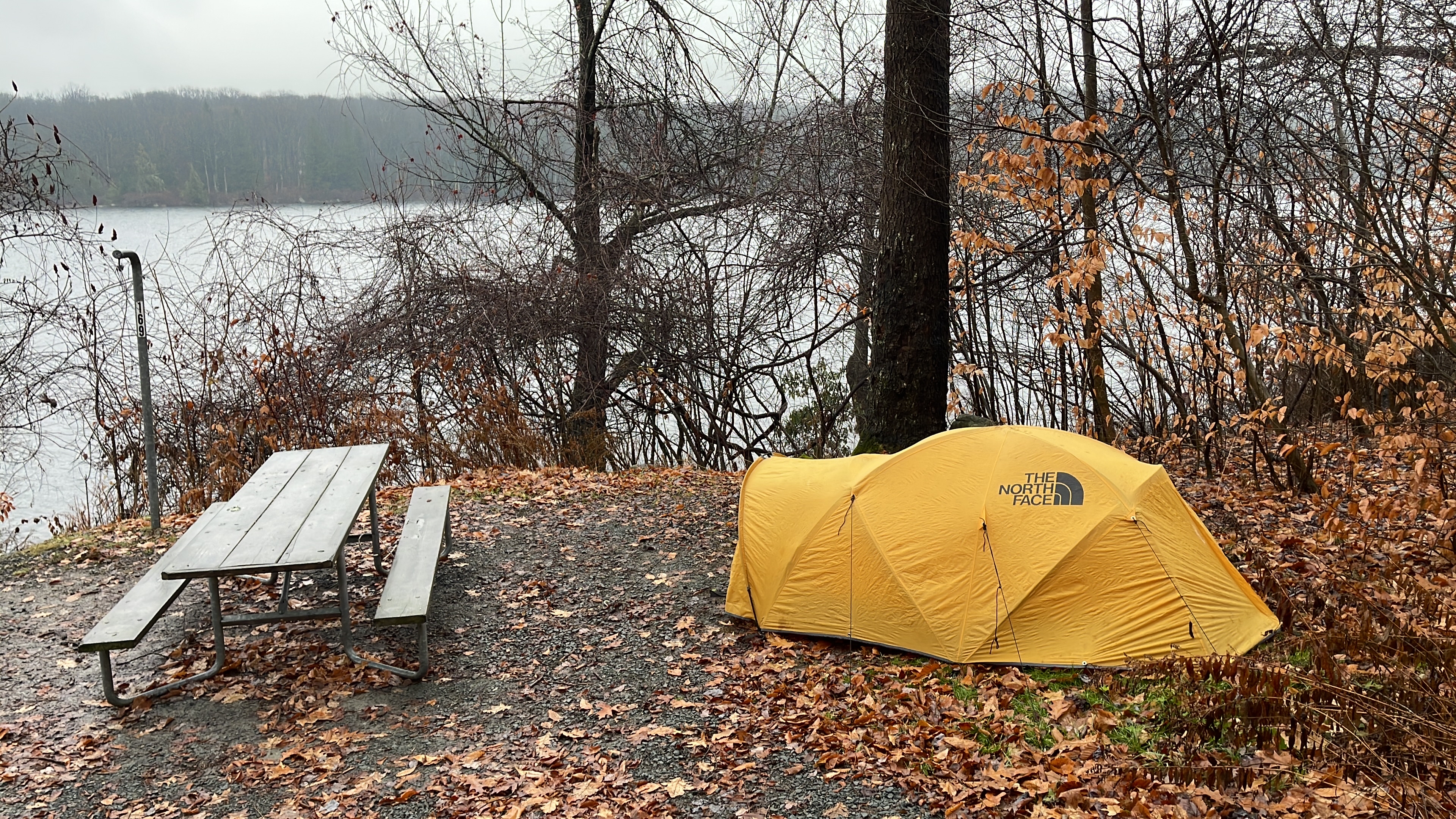Camp at Pickerel Point Campground, Greentown, Pennsylvania
