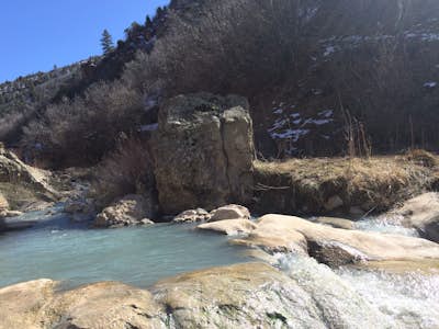 Fifth Water Hot Springs from Rays Valley Trailhead