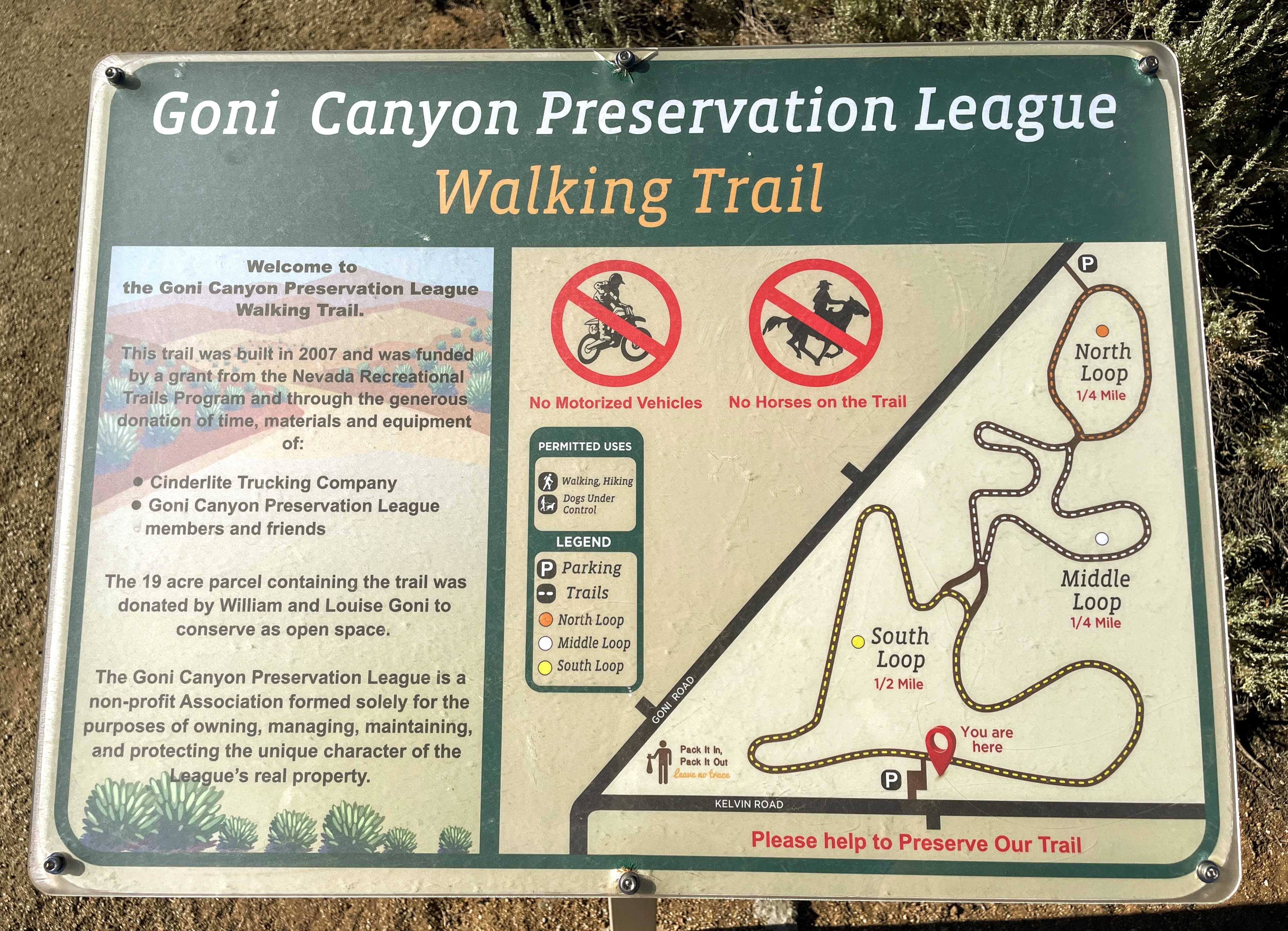 Goni Canyon Preservation League Walking Trail