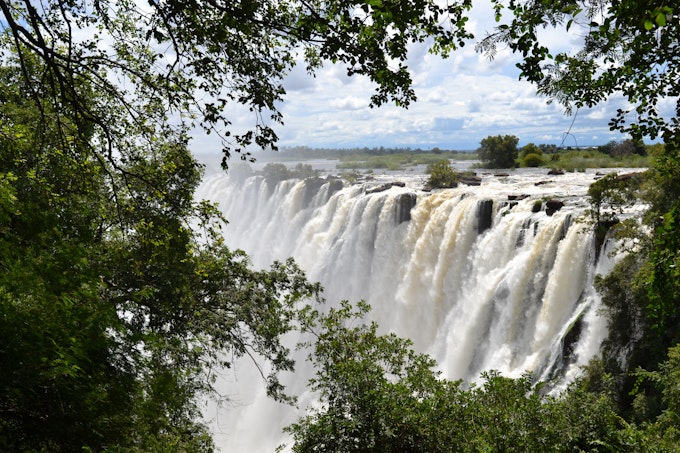 rushing, massive waterfall