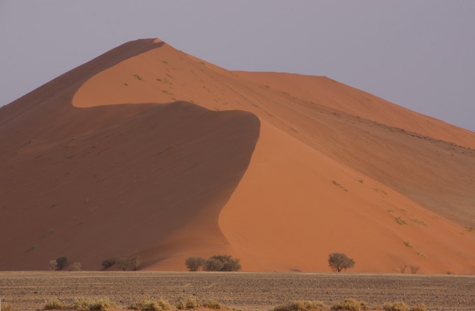 large orange-colored sand dune