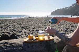A golden happy hour on the California coast