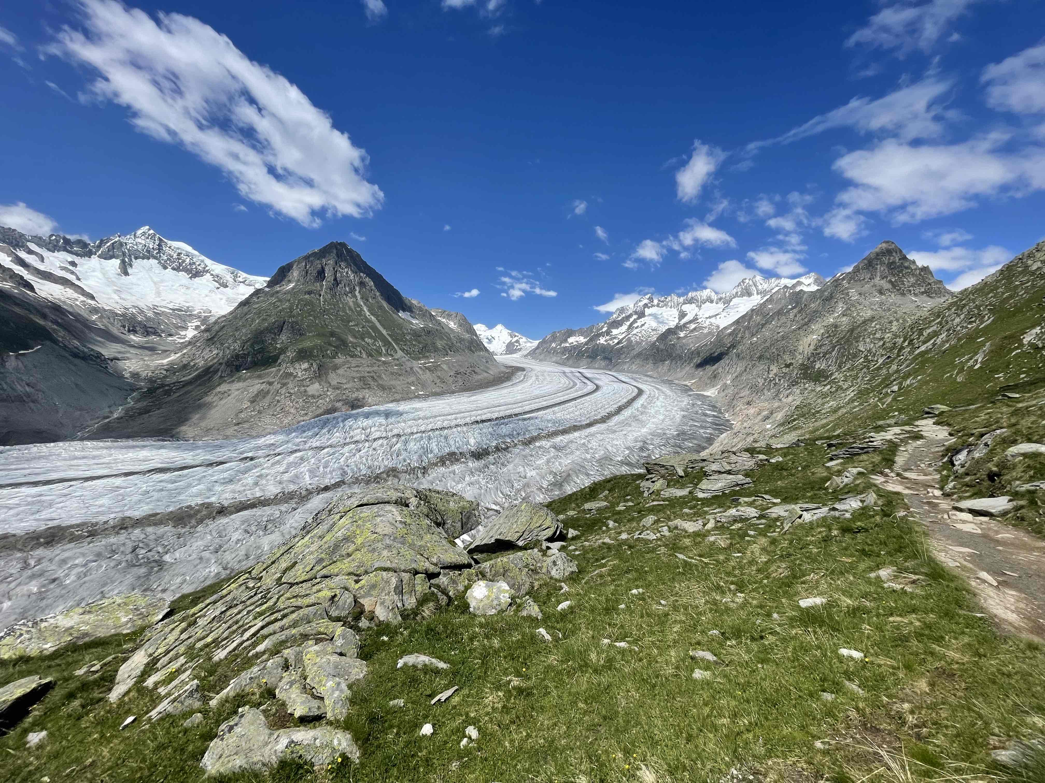Hiking Along The Great Aletsch Glacier