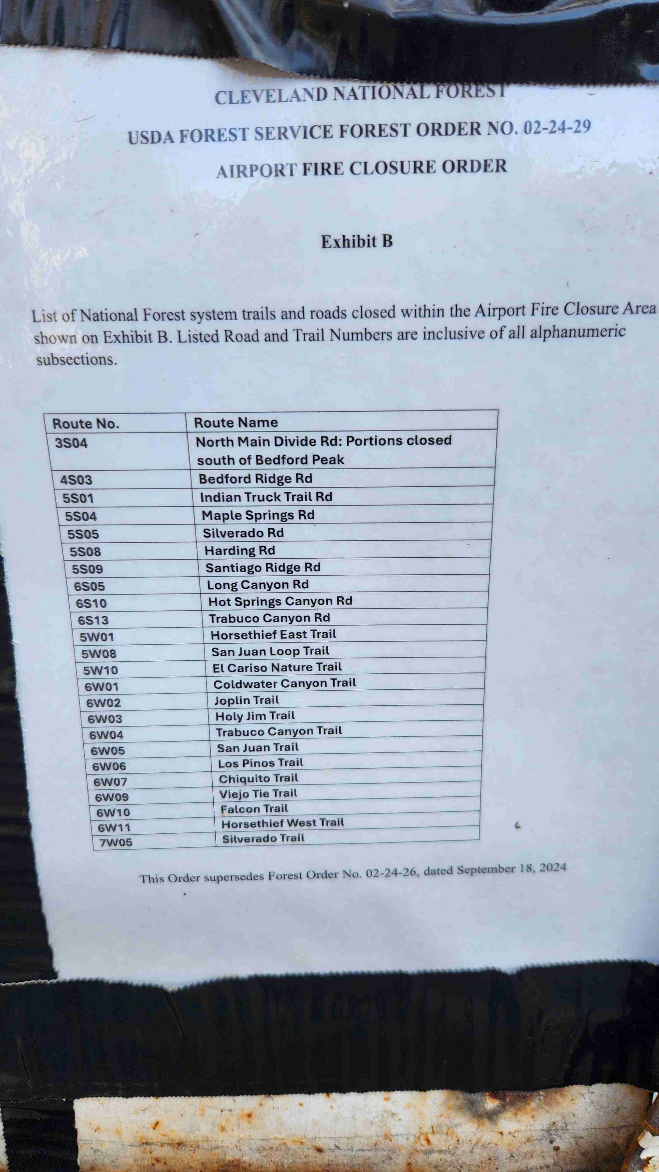 Bedford Peak Trail (CLOSED)