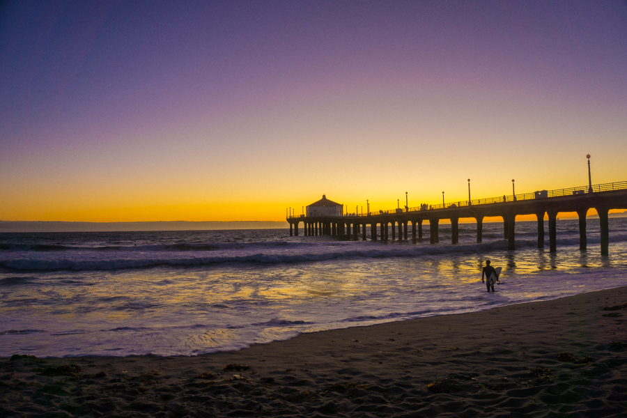 Take a Sunset Surf at Manhattan Beach