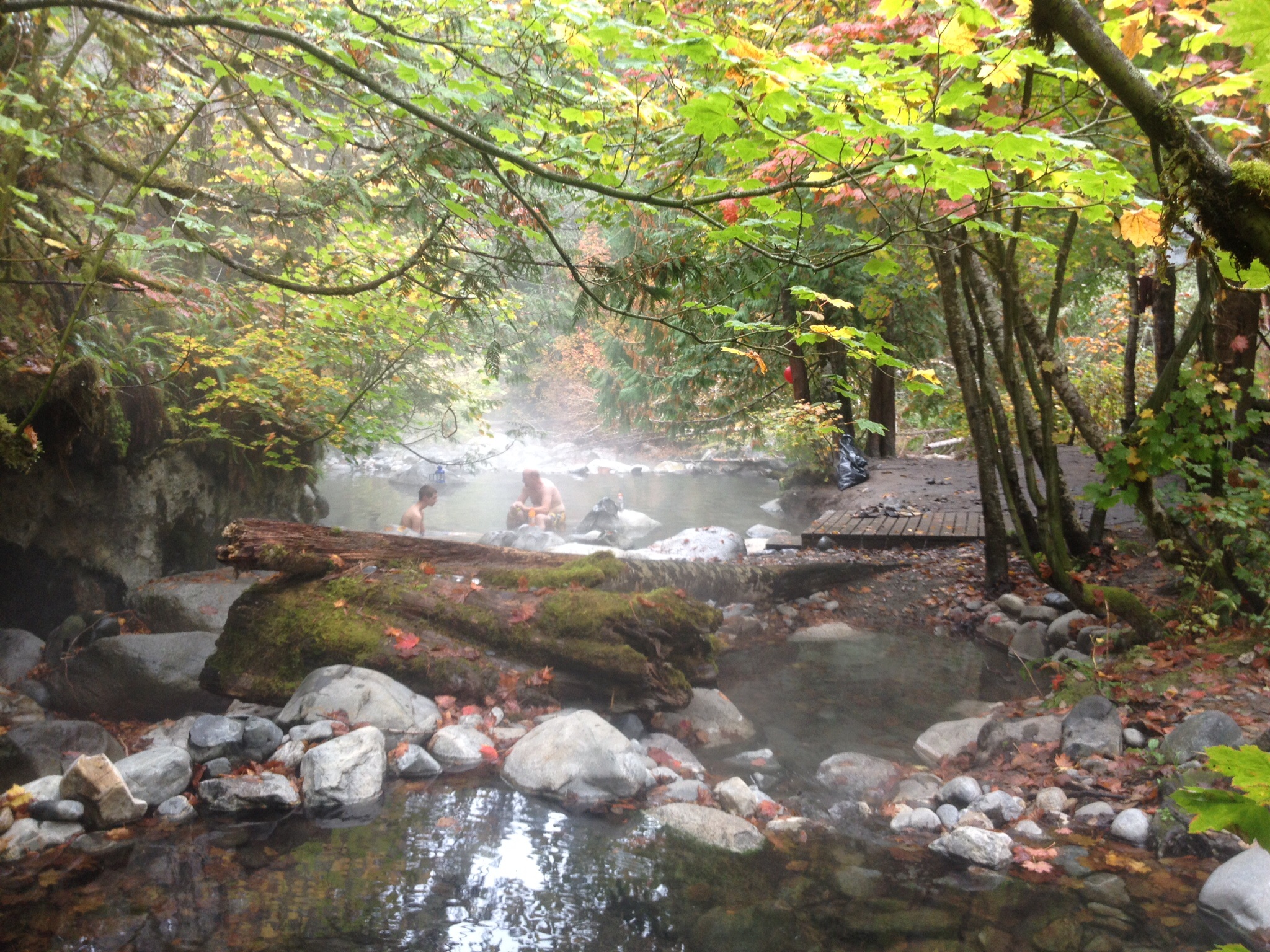 Relaxing at Sloquet Hot Springs