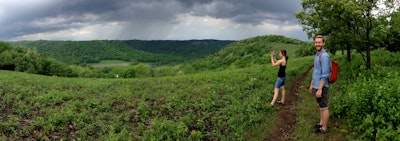 Hike to King's Bluff in Great River Bluffs State Park , King's Bluff
