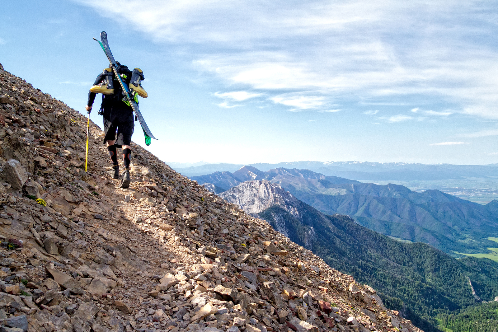 Summer Skiing "The Great One Couloir" in the Northern Bridgers