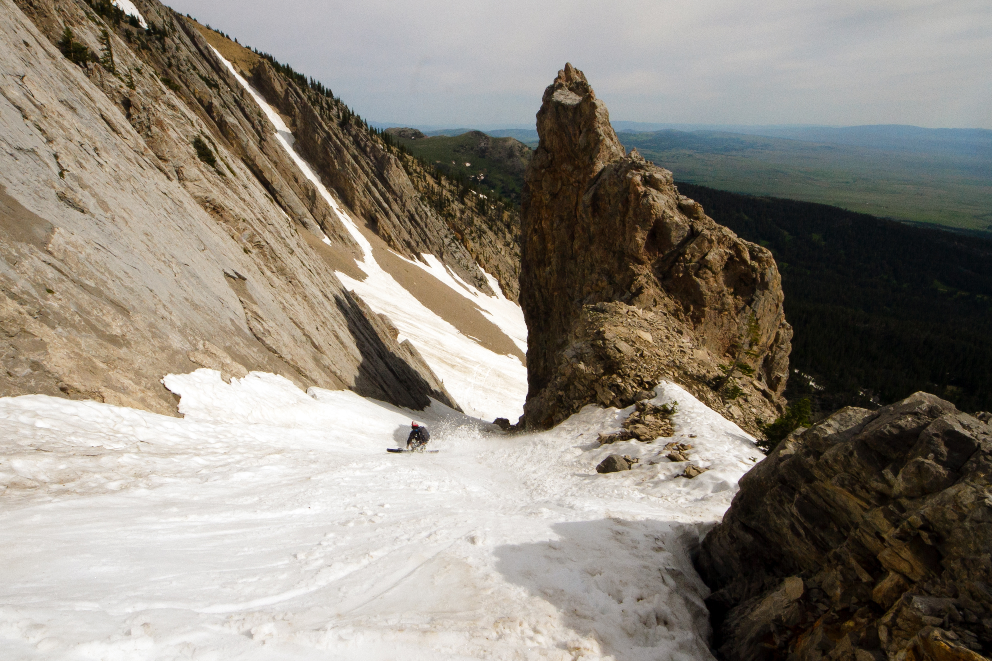 Summer Skiing "The Great One Couloir" in the Northern Bridgers