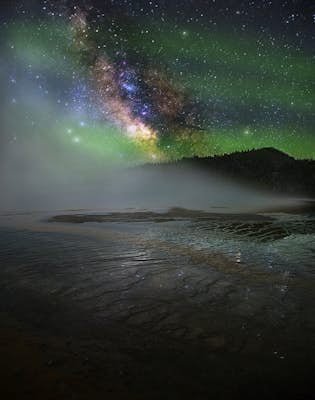 Night Photography at Yellowstone Geysers