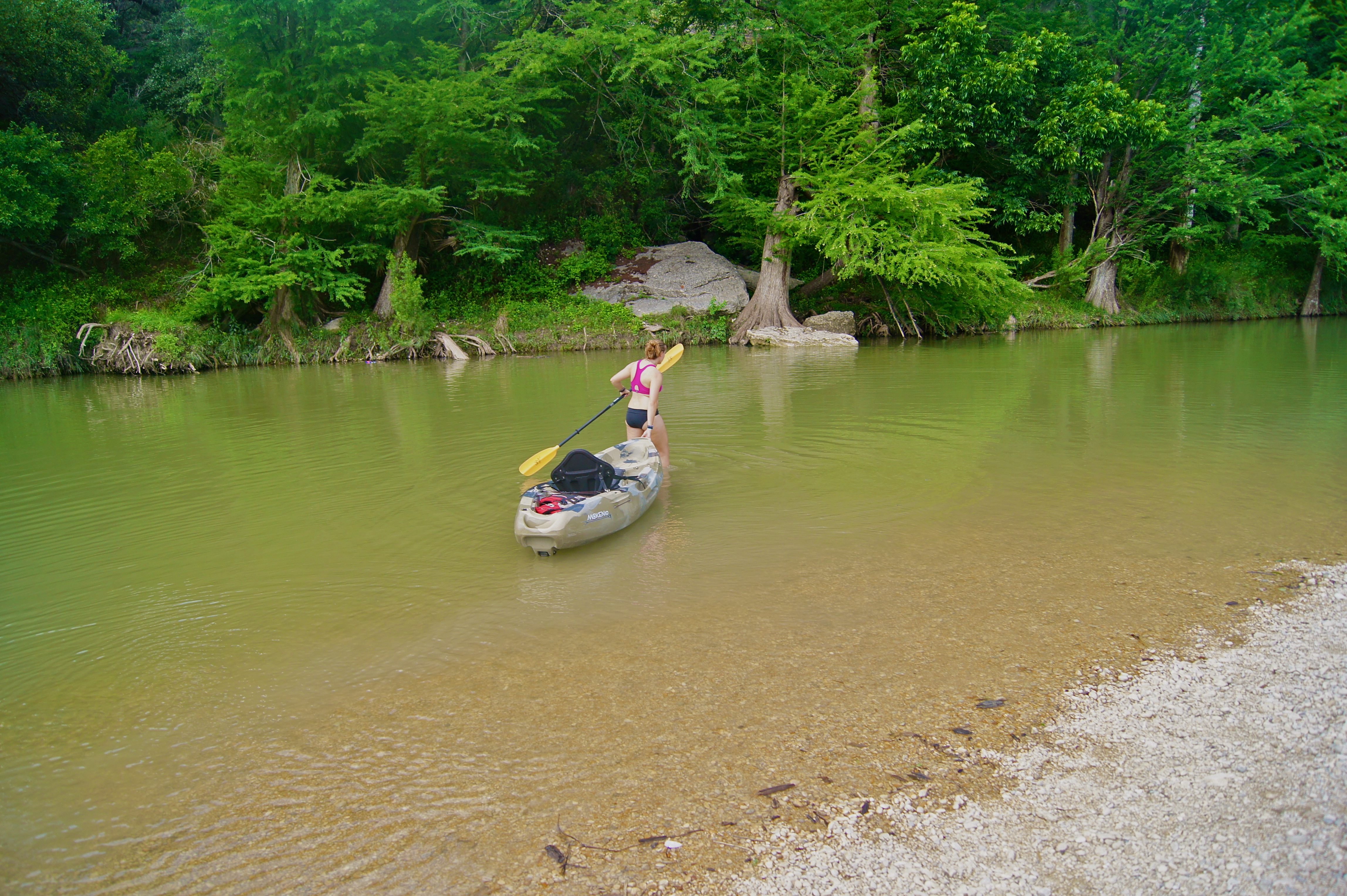 Kayak at Guadalupe River State Park, Spring Branch, Texas