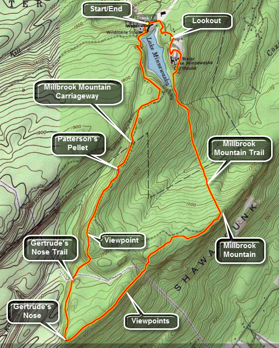 Hike Gertrude's Nose Loop/Millbrook Mountain