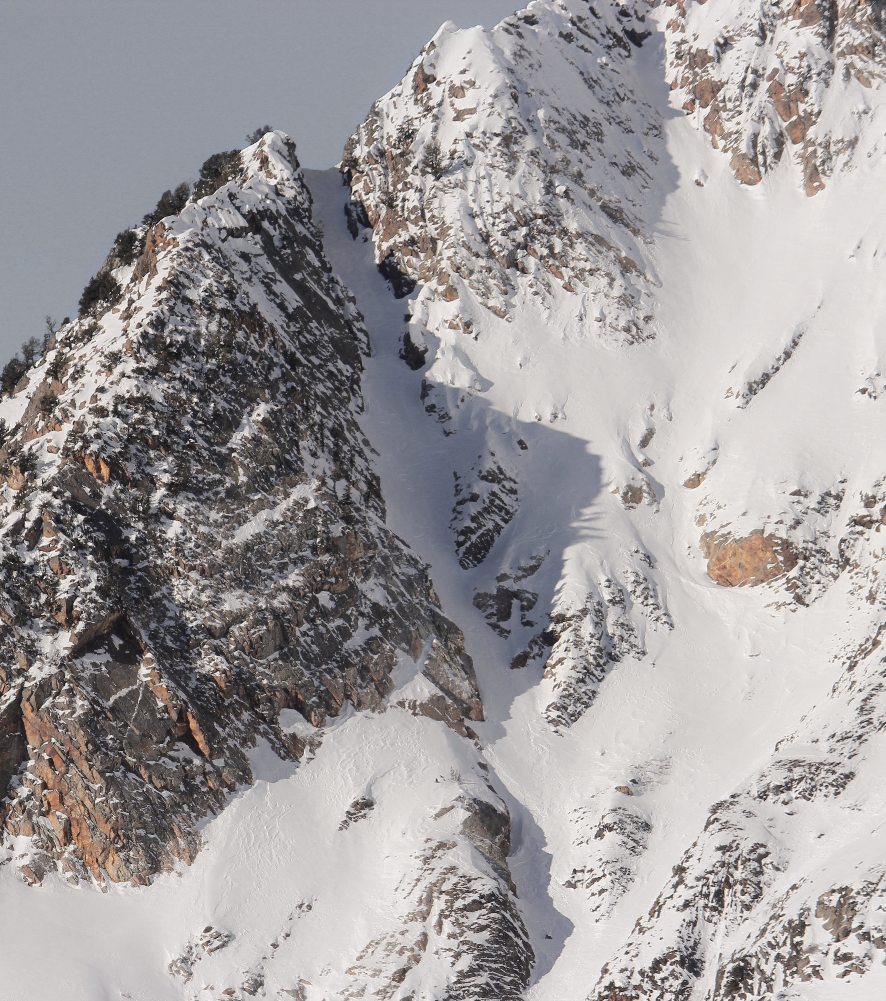 Backcountry Ski Suicide Chute on Mt. Superior