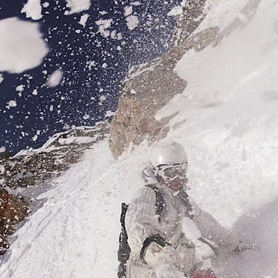 Backcountry Ski Suicide Chute on Mt. Superior