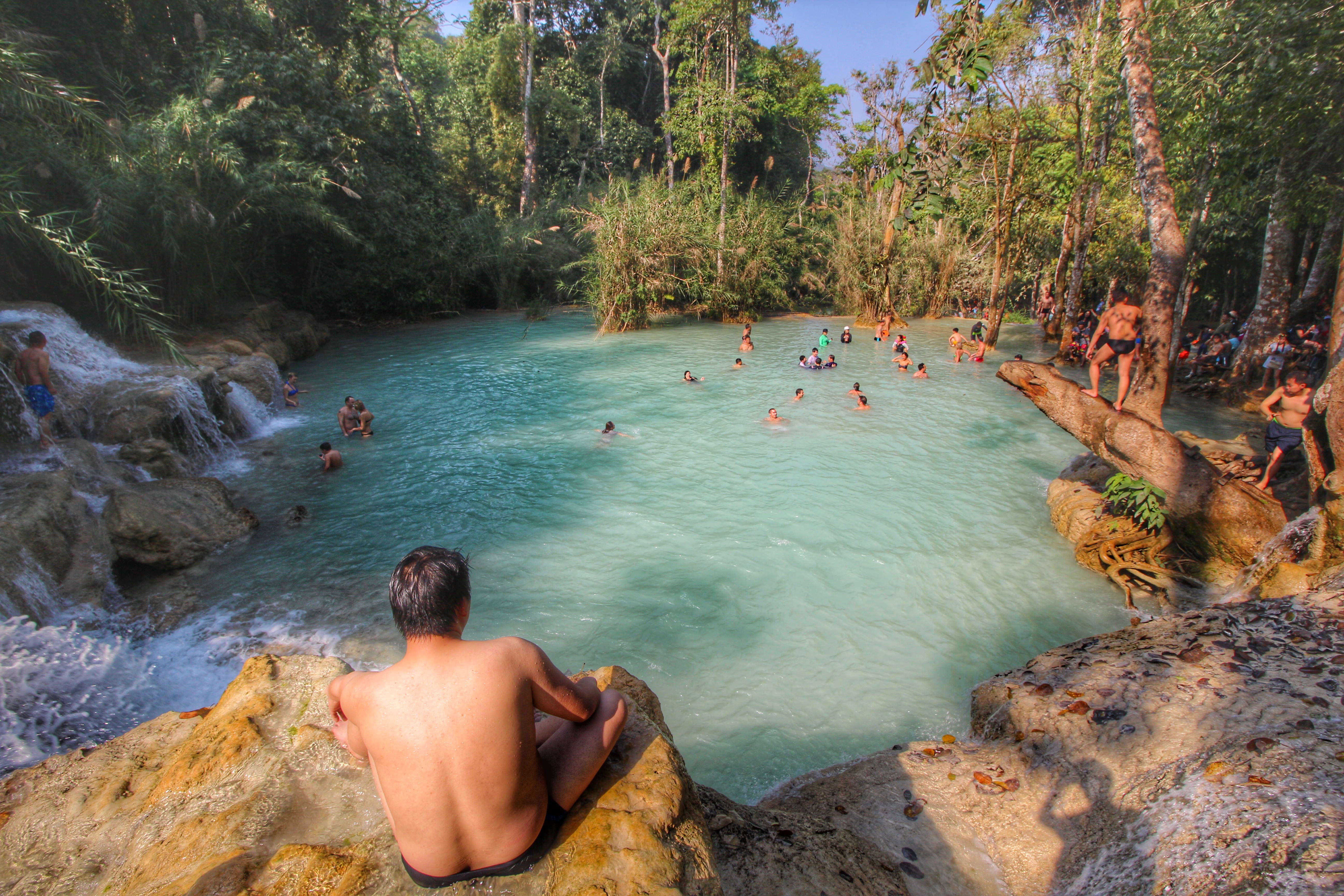 Swim in the Kuang Si Waterfall