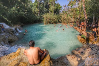 Swim in the Kuang Si Waterfall