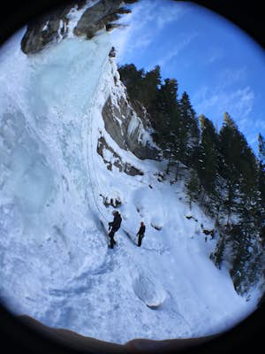 Ice Climb Pumphouse Falls in Vail