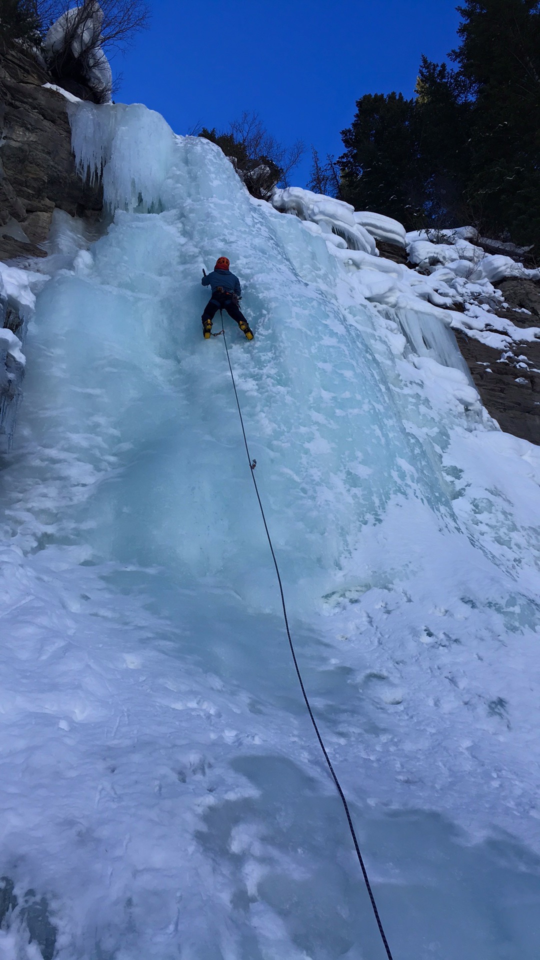 Ice Climb Pumphouse Falls in Vail, Vail, Colorado