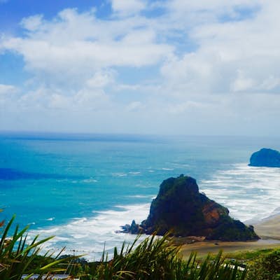 A hike to the Kitekite falls look-out, and scouting the Piha beach!! 