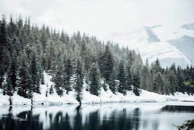Photograph Snow Covered Gold Creek Pond, Snoqualmie WA 