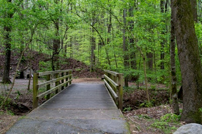 Hike the Cascade Springs Trail, Cascade Springs Nature Preserve Parking Lot