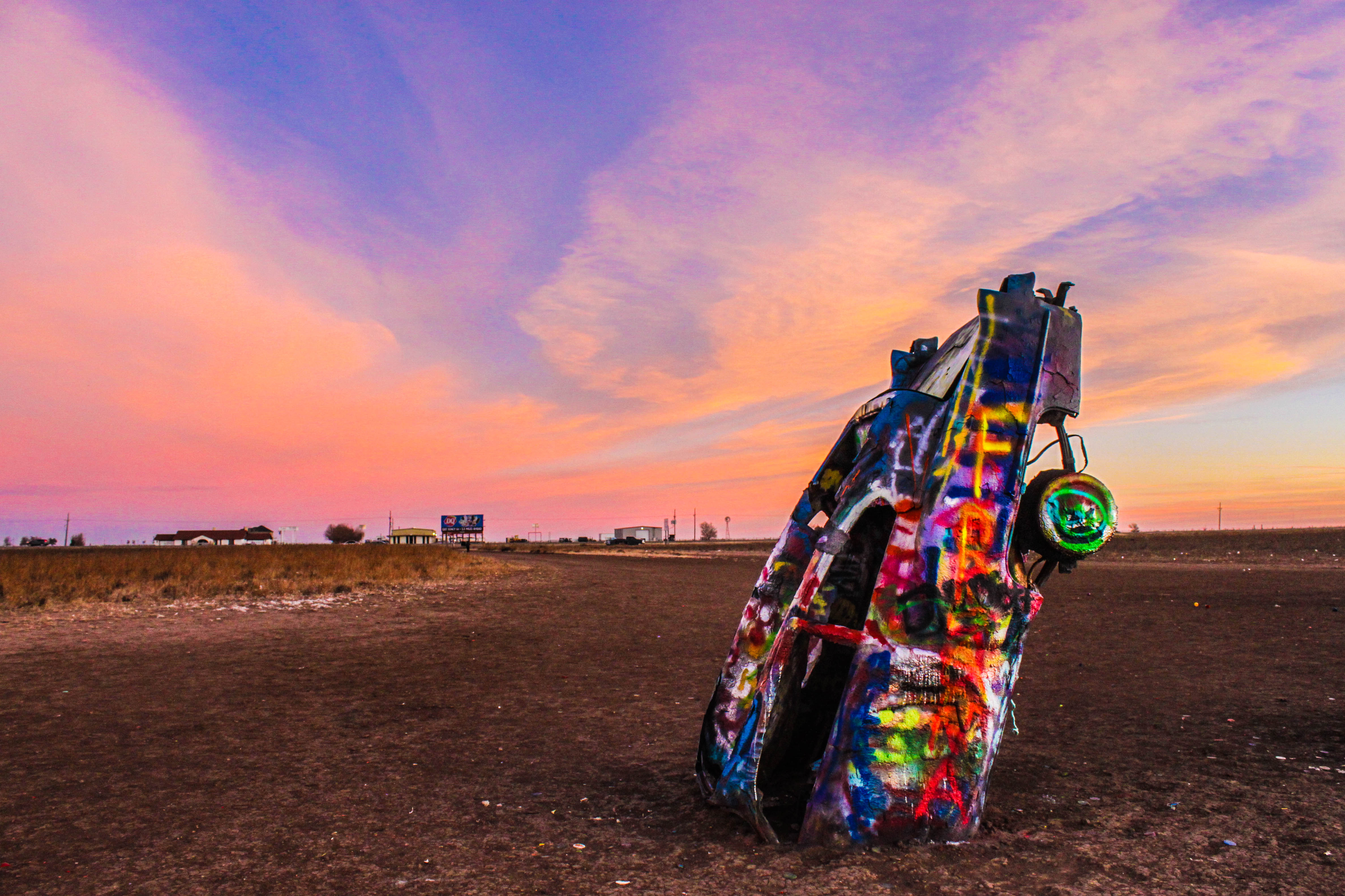 Watch the Sunrise at Cadillac Ranch, Amarillo, Texas