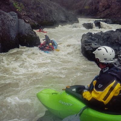 River Raft through a North Iceland Canyon