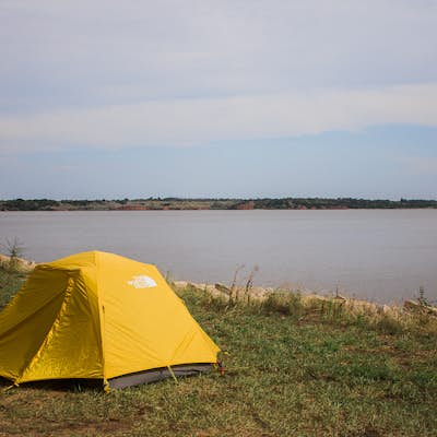 Camp at Great Salt Plains Lake