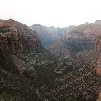 Photograph the switchbacks from Zion National Park's Canyon Overlook