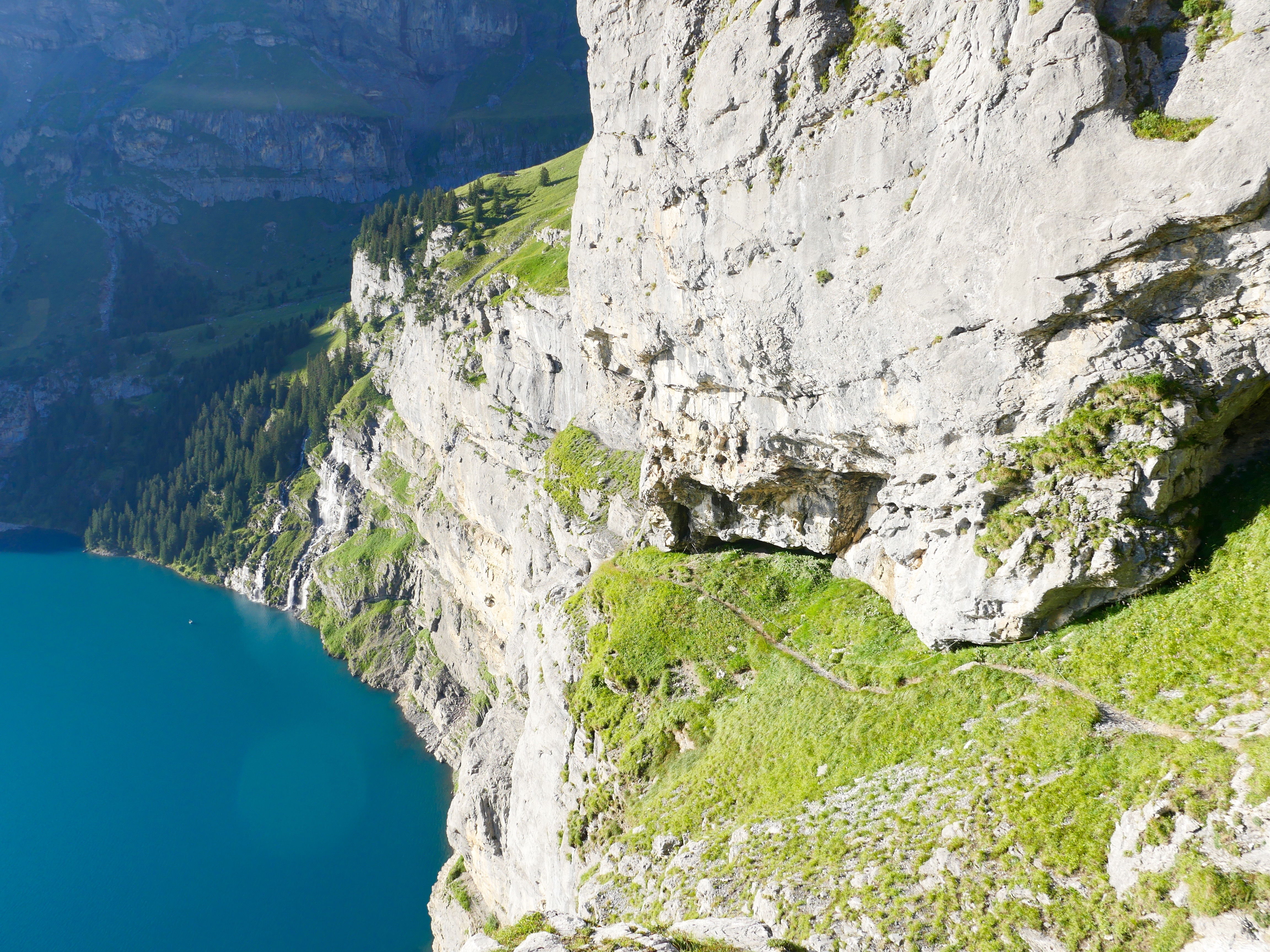 Hike the Fründenschnur Trail above Lake Oeschinsee