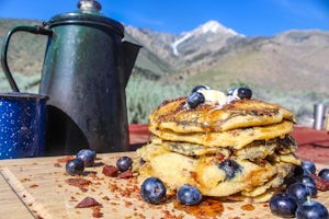 How to Make Blueberry Bacon Pancakes while Camping